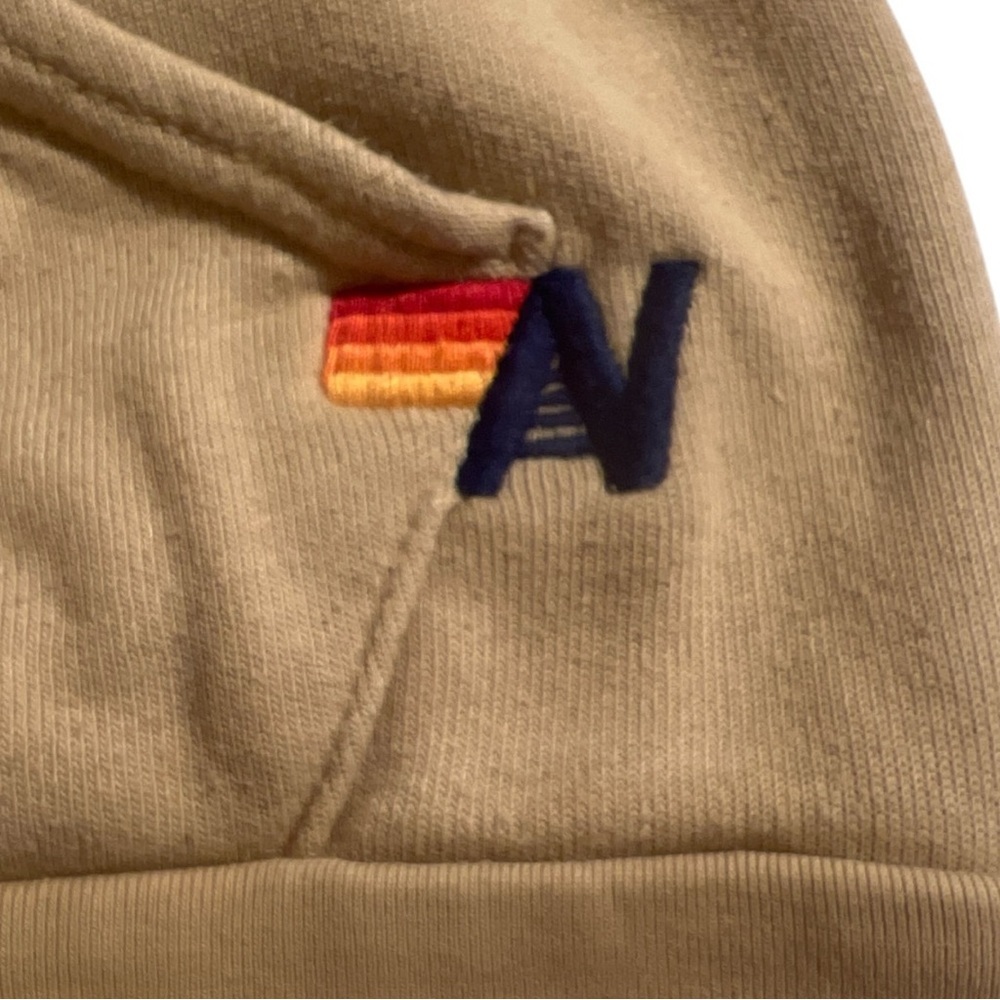 Aviator Nation Women’s Venice, Ca. Logo‎ Hoodie Sweatshirt Pullover | Sand/Khaki - Picture 7 of 9